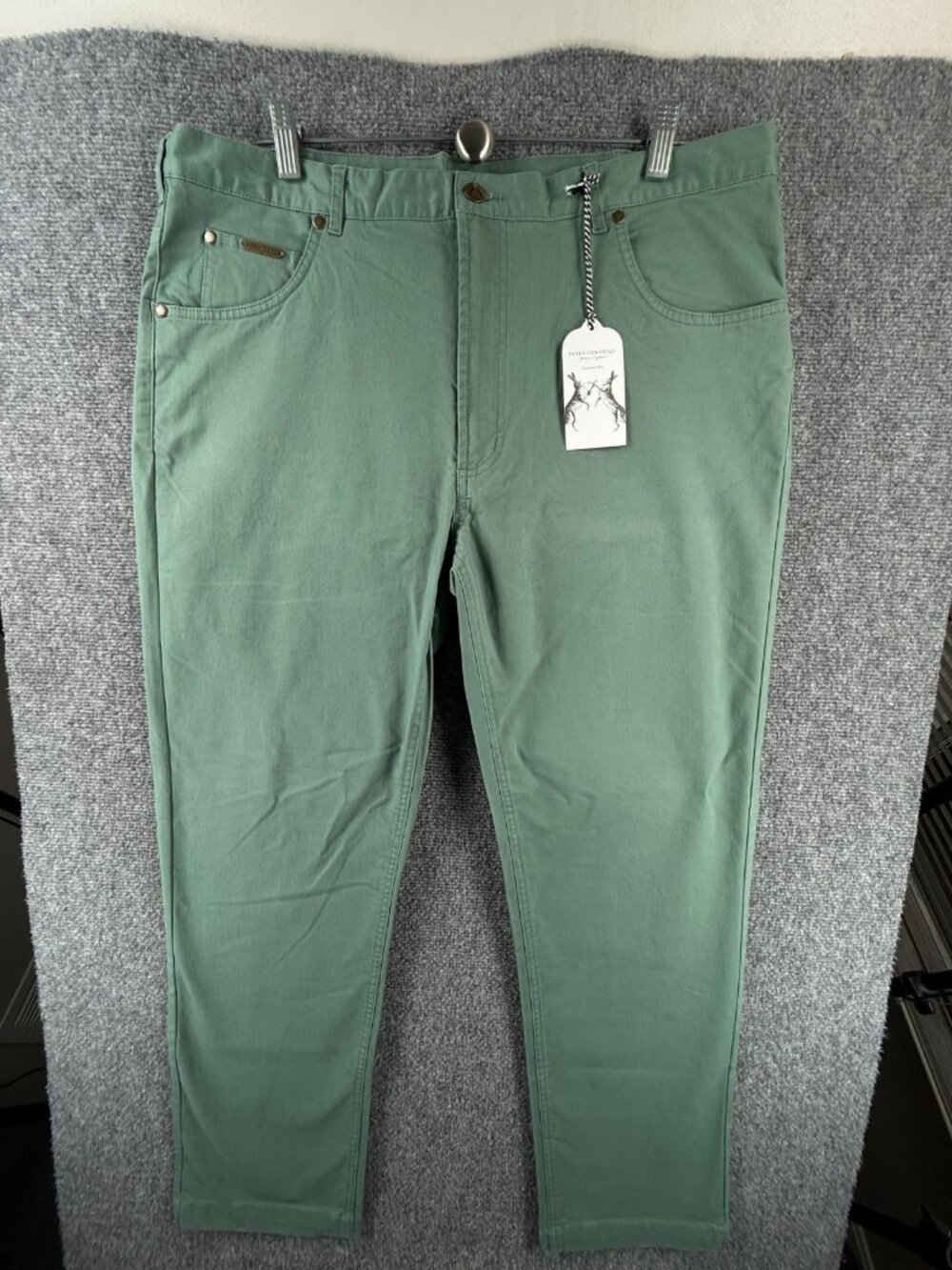 NWT Peter Christian Pants Green Cotton Blend 38x30 MT33 Casual Chino Men Adult